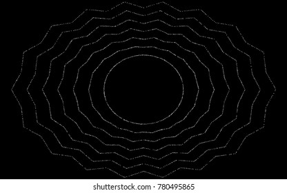 Silver small confetti on a black background. Luxury festive background. Silver abstraction from the points scattered over the black background. Design element for postcard, poster, banner. Vector.