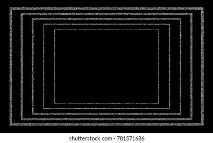 Silver small confetti on a black background. Luxury festive background. Silver abstraction from the points scattered over the black background. Design element for postcard, poster, banner. Vector.