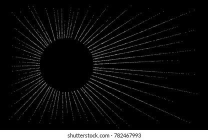 Silver small confetti on a black background. Luxury festive background. Silver abstraction from the points scattered over the black background. Design element for postcard, poster, banner. Vector.