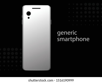 Silver smartphone on a black background. Portable mobile device for internet, communications, messages. Vector image.