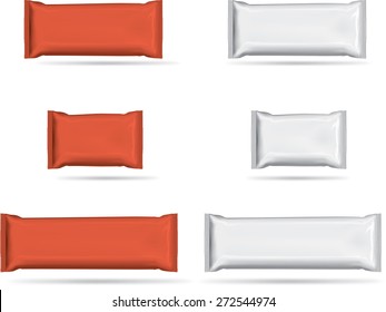 Silver  snack plastic packaging isolated on white background