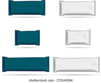 Silver  snack plastic packaging isolated on white background