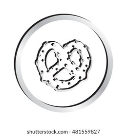Silver Snack Pretzel Icon