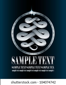 Silver snake label - vector symbol