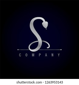 Silver snake logo design