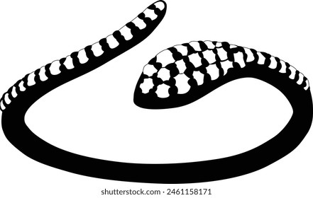 Silber Schlangenring Silhouette auf der Vektorillustration. Symbol, Schlangenring, Logo.