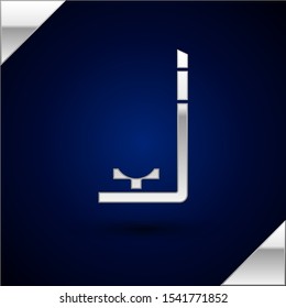 Silver Snorkel icon isolated on dark blue background. Diving underwater equipment.  Vector Illustration