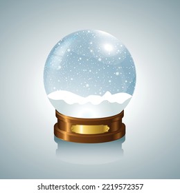Silver Snow Globe with white background.