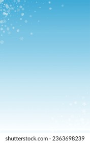 Silver Snow Vector Blue Background. Winter White Snowfall Holiday. Snowflake New Texture.