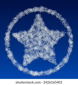 Silver Snow Vector Blue Background. Sky Snowfall Design. Gray Light Illustration. Christmas Snowflake Card.