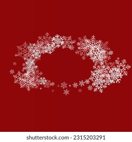 Silberschnee-Vektorgrafik-Burgund-Hintergrund. Neuer weißer Schneefall-Feiertag. Schneeflocken Weihnachten Textur.