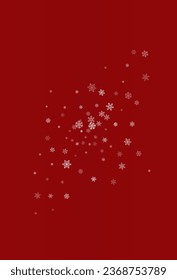 Silver Snow Vector Burgundy Background. Light Gray Snowfall Card. Snowflake Xmas Backdrop.