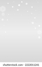 Silver Snow Vector Grey Background. Christmas Snowfall Banner. Gray Fantasy Texture. Sky Snowflake Transparent.