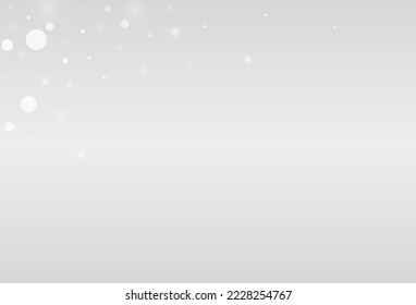 Silver Snow Vector Grey Background. Abstract Snowflake Illustration. Gray Falling Texture. Holiday Snowfall Pattern.