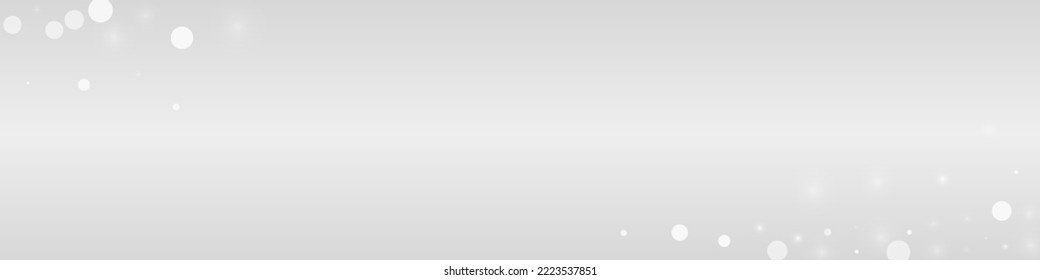 Silberschnee, Vektorgrau, Panoramahintergrund. Zauberschneefallhintergrund. Graue Fantasiekarte. Abstraktes Schneeflocken-Banner.