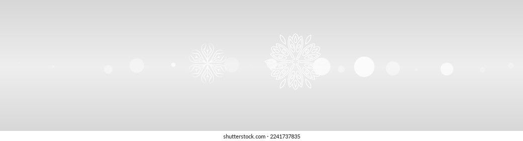 Silver Snow Vector Grey Panoramic Background. Abstract Snowfall Pattern. White Falling Holiday. Fantasy Snowflake Card.