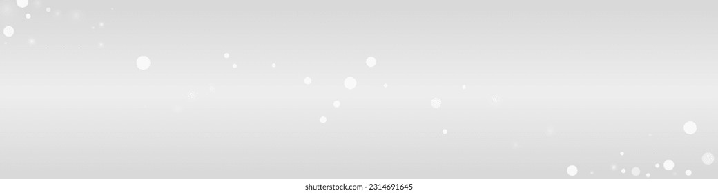 Silver Snow Vector Grey Panoramic Background. magic Snowflake Card. Gray Winter Illustration. Falling Snowfall Pattern.