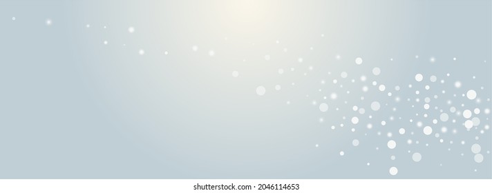 Fondo Panorámico Transparente del Vector de Nieve Plata. Postal de puntos de Bokeh superpuestos. Tarjeta de las Estrellas Mágicas. Textura de nevada brillante.