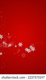 Silver Snow Vector Red Background. magic Snowfall Banner. Gray Xmas Transparent. Holiday Snowflake Holiday.
