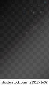 Silver Snow Vector Transparent Background. Light Snowfall Holiday. White Holiday Texture. Christmas Snowflake Pattern.