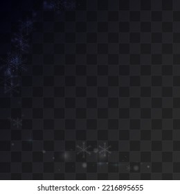 Silver Snow Vector Transparent Background. Xmas Snowflake Banner. White Sky Pattern. Holiday Snowfall Illustration.