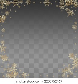 Silver Snow Vector Transparent Background. Light White Snowflake Texture. Snowfall magic Wallpaper.