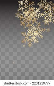 Silver Snow Vector Transparent Background. Sky White Snowfall Wallpaper. Snowflake magic Design.