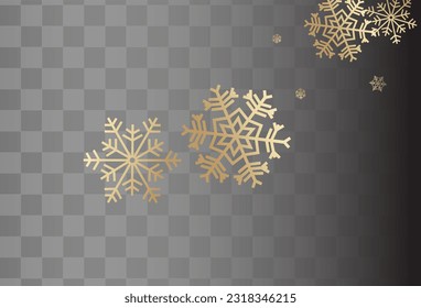 Silver Snow Vector Transparent Background. Holiday Gray Snowflake Banner. Snowfall Sky Holiday.