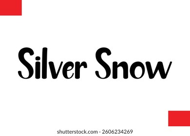 Silver SnowChristmas Saying Cursive Typography Text Lettering