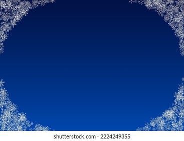 Silver Snowfall Vector Blue Background. Abstract Snow Texture. Gray Holiday Design. Light Snowflake Card.