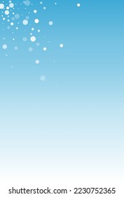 Silver Snowfall Vector Blue Background. New Gray Snowflake Wallpaper. Snow Winter Illustration.
