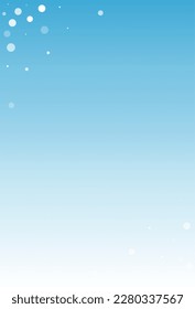 Silver Snowfall Vector Blue Background. Sky Gray Snow Banner. Snowflake Winter Pattern.
