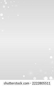 Silver Snowfall Vector Grey Background. Winter Snowflake Banner. Gray Christmas Transparent. Holiday Snow Card.