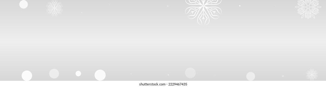 Silver Snowfall Vector Grey Panoramic Background. Winter Snow Card. Gray Falling Backdrop. magic Snowflake Pattern.