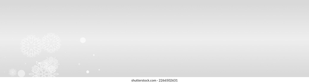 Silver Snowfall Vector Grey Panoramic Background. New Snowflake Illustration. White Christmas Holiday. Winter Snow Banner.