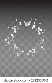 Silver Snowfall Vector Transparent Background. New Snowflake Texture. White magic Holiday. Winter Snow Illustration.