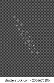Silver Snowflake Background Transparent Vector. Flake Spray Illustration. Luminous Snow Freeze. Metal Macro Card.