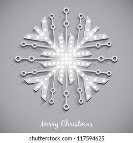 Silver snowflake with lamp lights