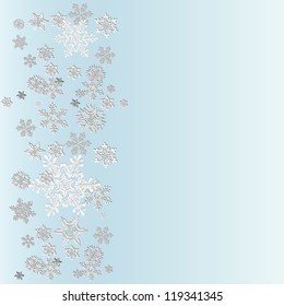 silver snowflake  on blue background
