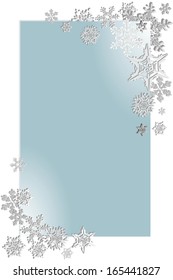 silver snowflake  on blue background