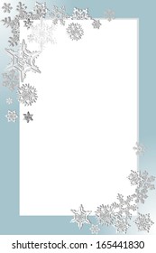 silver snowflake  on blue background
