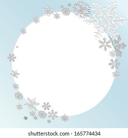 silver snowflake  on blue background