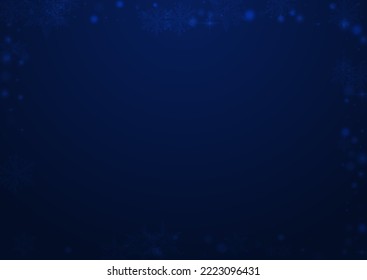 Silver Snowflake Vector Blue Background. Glow Minimal Confetti Illustration. Magic Flake Invitation. Shine Dots Texture.