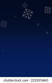 Silver Snowflake Vector Blue Background. Light Snow Backdrop. Gray Winter Design. Abstract Snowfall Holiday.
