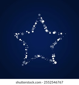 Zilveren sneeuwvlok Vector Blauwe achtergrond. Witte kerst sneeuwstorm kaart. Elegant stippen behang. Falling Flake Illustratie.