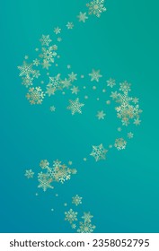 Silver Snowflake Vector Bronze Background. Falling Gray Snowfall Pattern. Snow Sky Banner.
