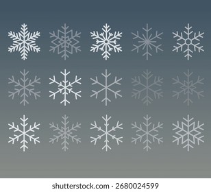 Colección De Vector De Copo De Nieve De Plata Para Navidades Y Diseño De Año Nuevo