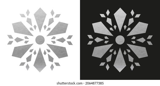 Silver Snowflake - Vector Crystal Ornament