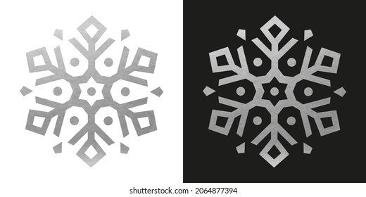 Copo de nieve plateado - Ornamento de cristal vector