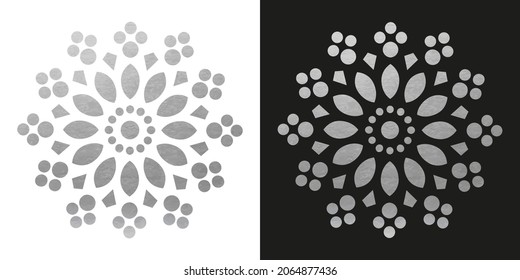 Copo de nieve plateado - Ornamento de cristal vector